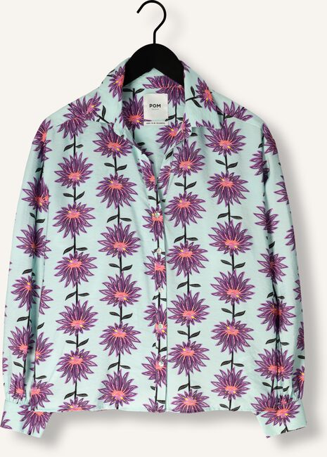 POM AMSTERDAM VIOLET FLOWER AQUA BLOUSE POM AMSTERDAM VIOLET FLOWER AQUA BLOUSE - large
