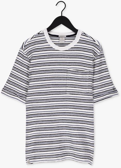 CAST IRON T-shirt SHORT SLEEVE R-NECK RELAXED FIT BOUCLÉ STRIPE Bleu/blanc rayé - large