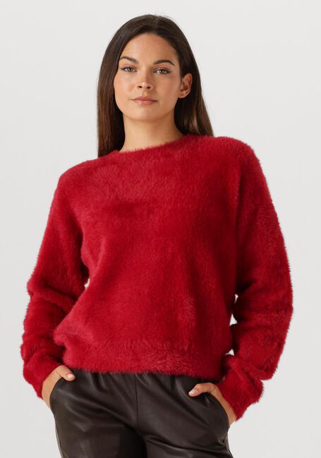 Rode ALIX THE LABEL Trui LADIES KNITTED MOHAIR PULLOVER - large