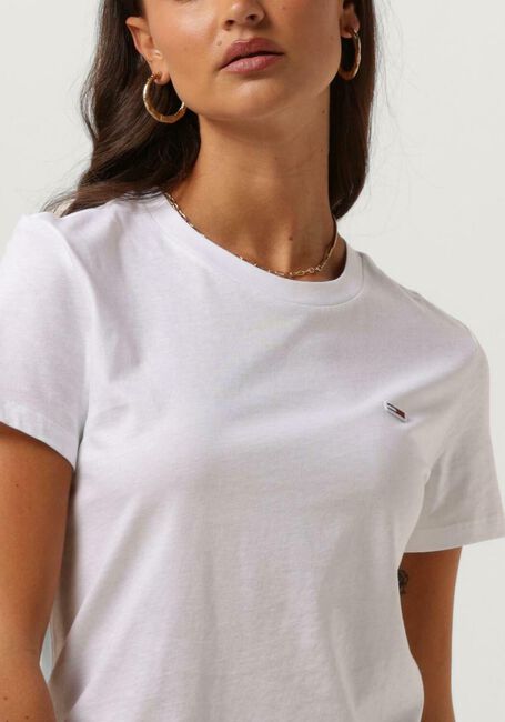 Witte TOMMY JEANS T-shirt TJW REGULAR JERSEY C NECK - large