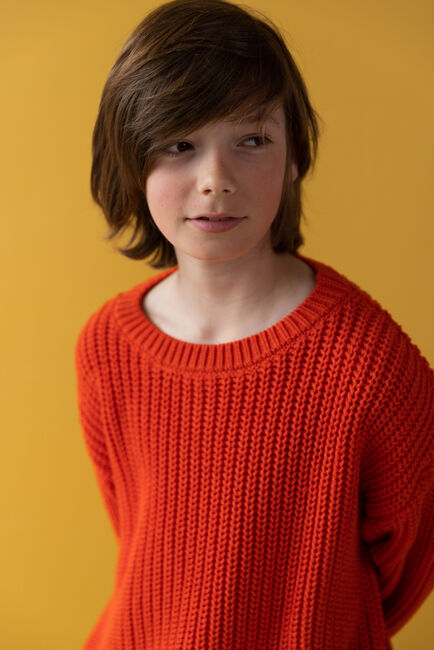 Rode YUKI KIDSWEAR Trui CHUNKY KNITTED SWEATER Rode YUKI KIDSWEAR Trui CHUNKY KNITTED SWEATER - large