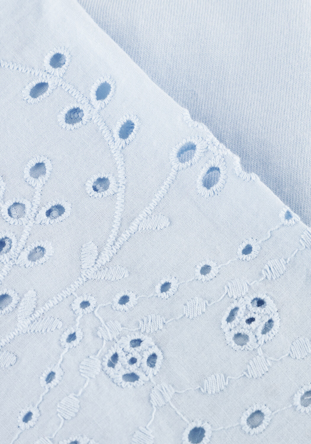 Lichtblauwe Y.A.S. T-shirt YASLEX SS TOP W. EMB SLEEVES - large