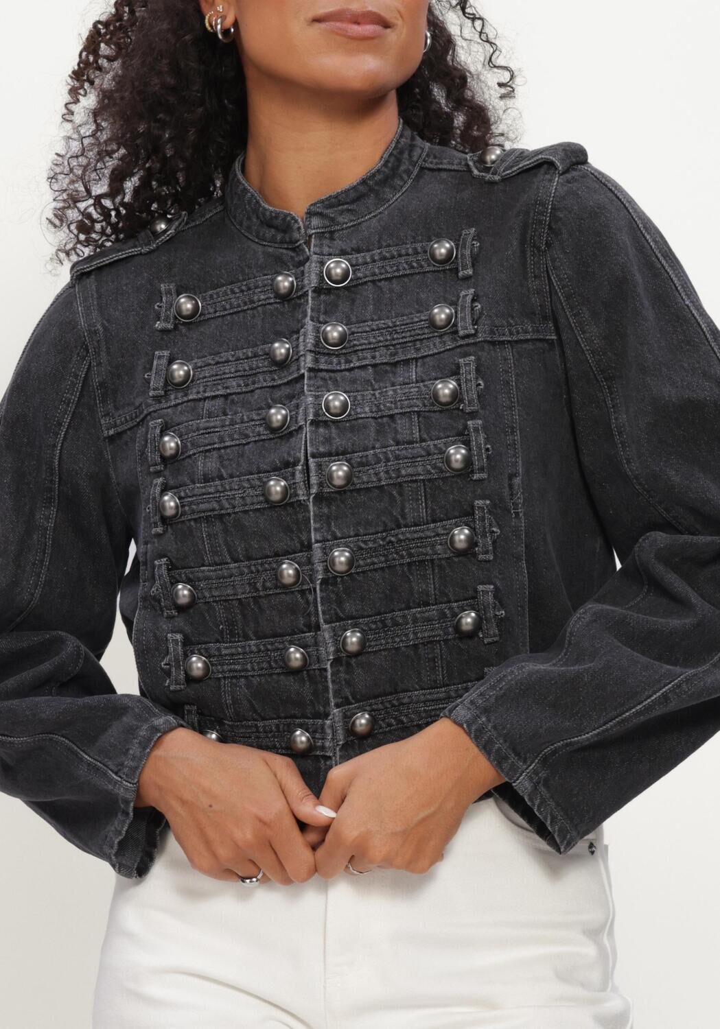 Zwarte Y.A.S. Spijkerjas YASNAPO LS WOOL JACKET - large