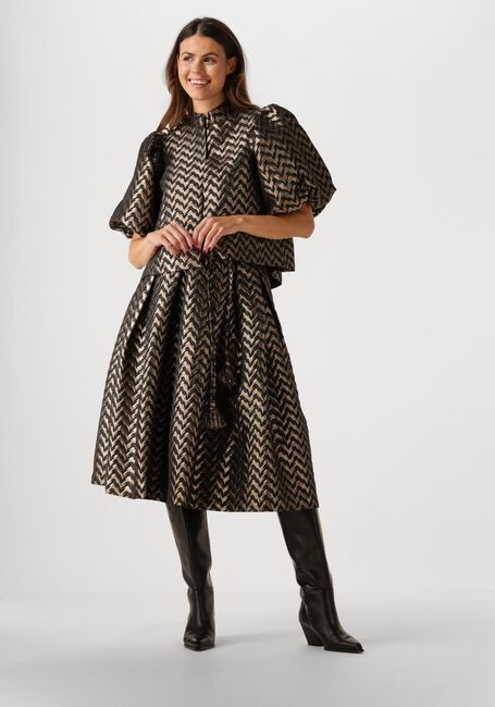 DEA KUDIBAL Jupe midi ALBI en or - large
