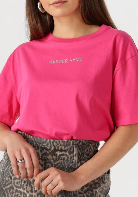 HARPER & YVE T-shirt RHINESTONE-SS en rose - large