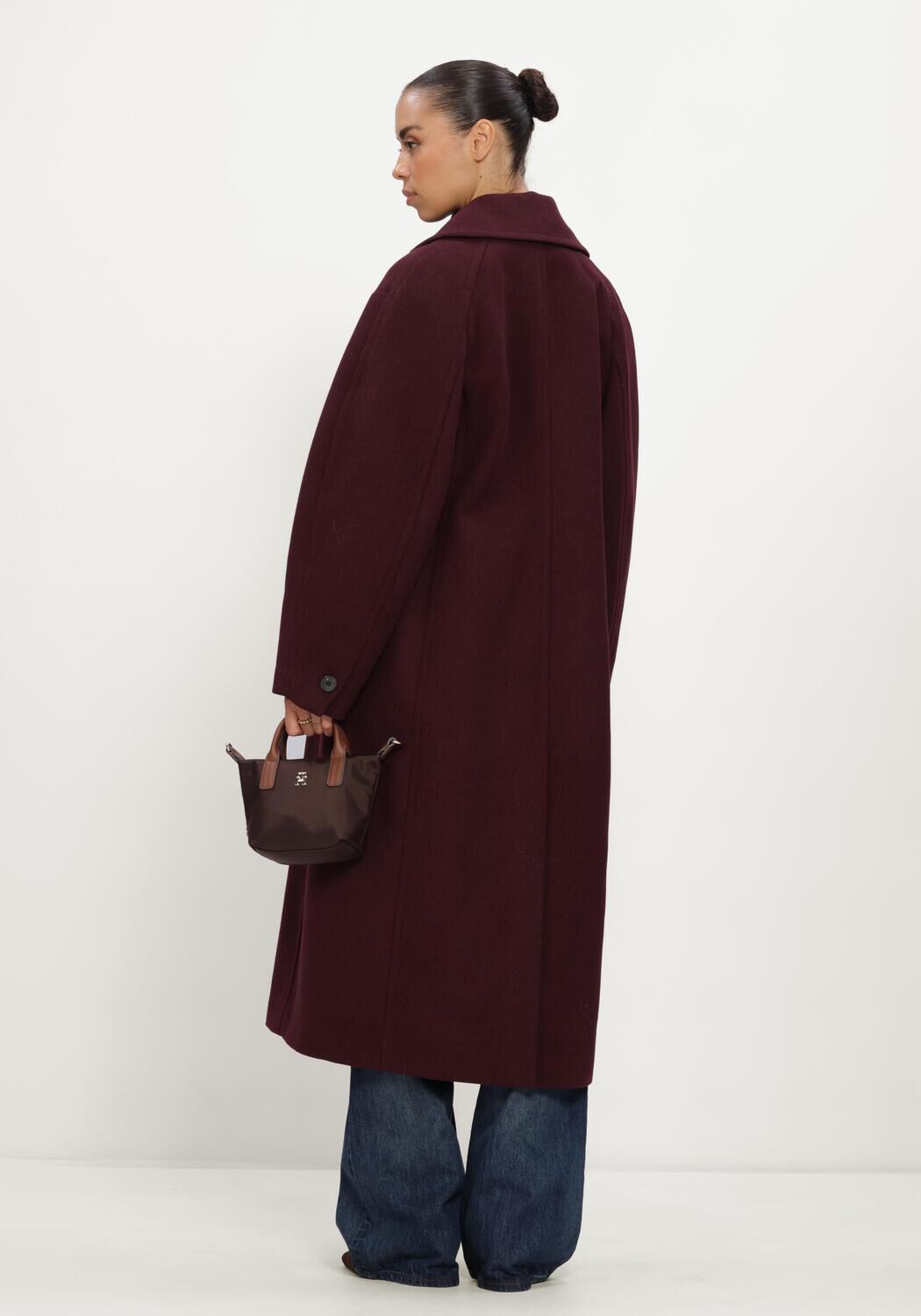 Bordeaux SELECTED WOMEN Mantel SLWVALERIE WOOL BLEND COAT - large