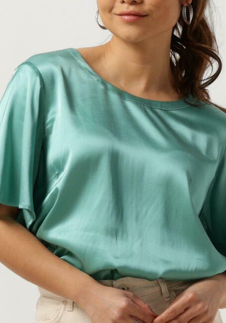 MOS MOSH Blouse EVIE SS SATIN BLOUSE Turquoise - large