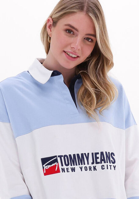 Lichtblauwe TOMMY JEANS Mini jurk TJW TJ ATHLETIC RUGBY DRESS - large