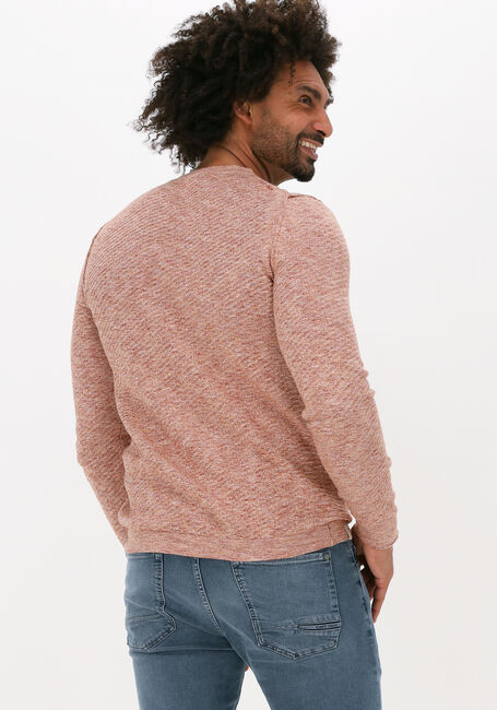 Roze CAST IRON Trui R-NECK COTTON 3 TONE MOULINE SLUB - large
