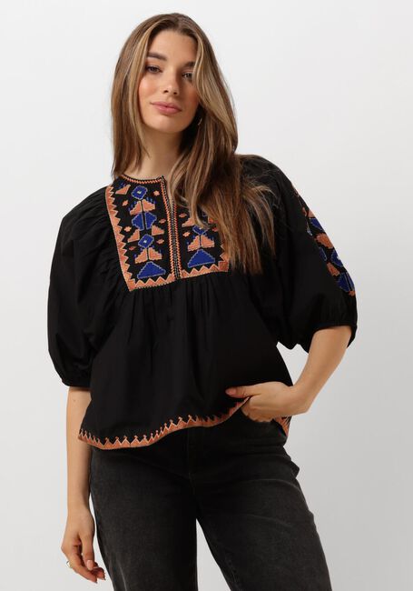 Zwarte BY-BAR  GABIE EMBROIDERY BLOUSE - large