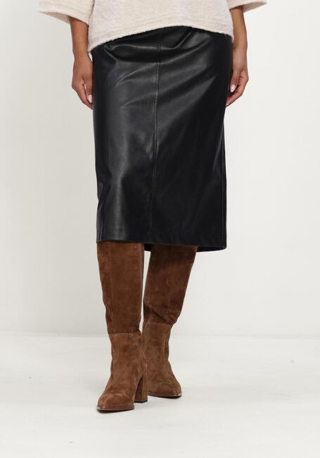 SIMPLE Jupe midi JER-PU-VIS-26-3 en noir - large