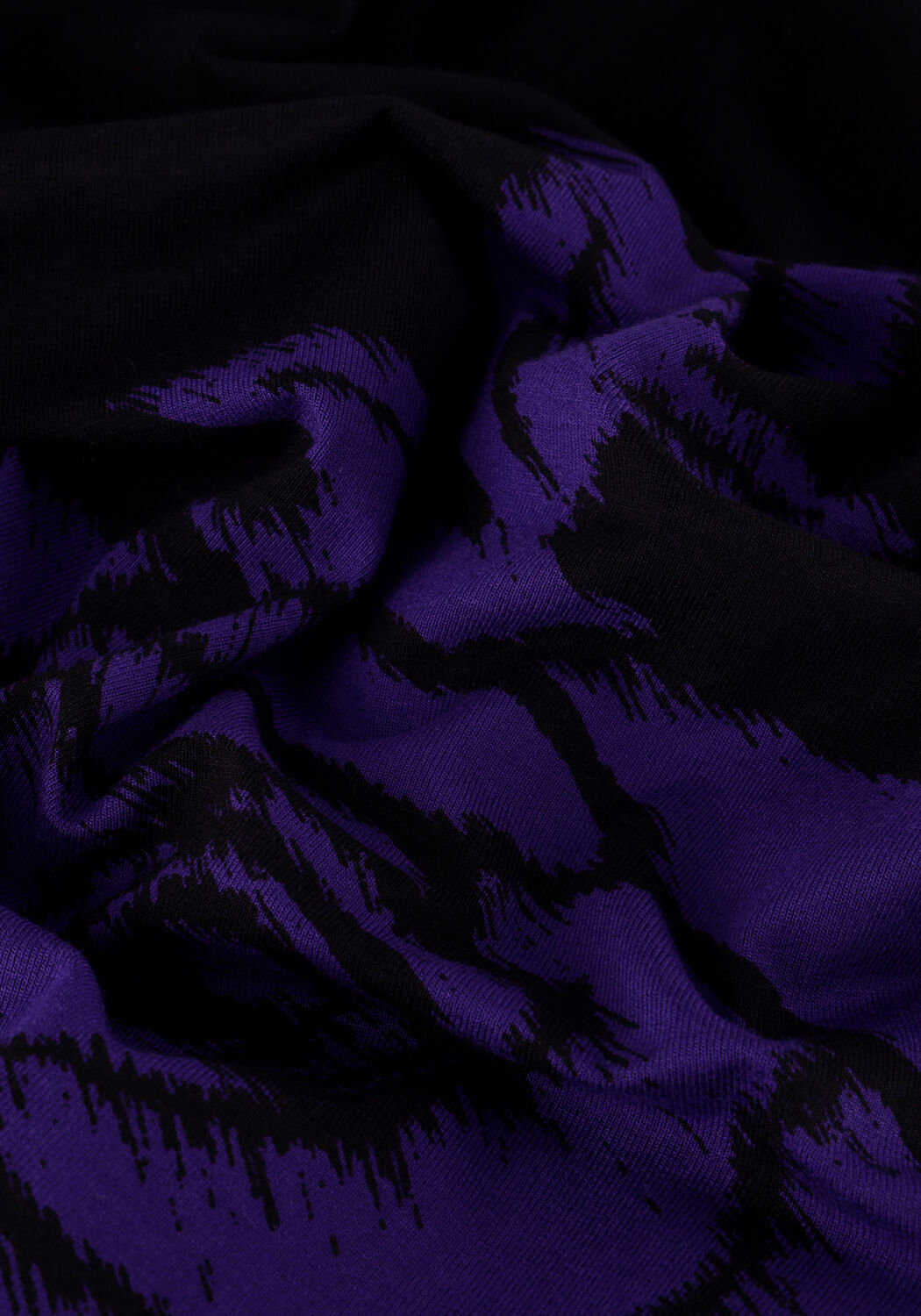 Paarse JANSEN AMSTERDAM Mini jurk VBF501 JERSEY PRINT DRESS WITH V-NECK - large