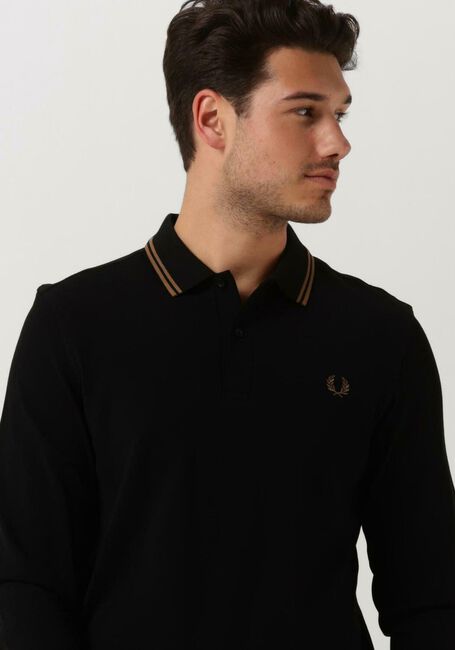 FRED PERRY Polo LS TWIN TIPPED SHIRT en noir - large