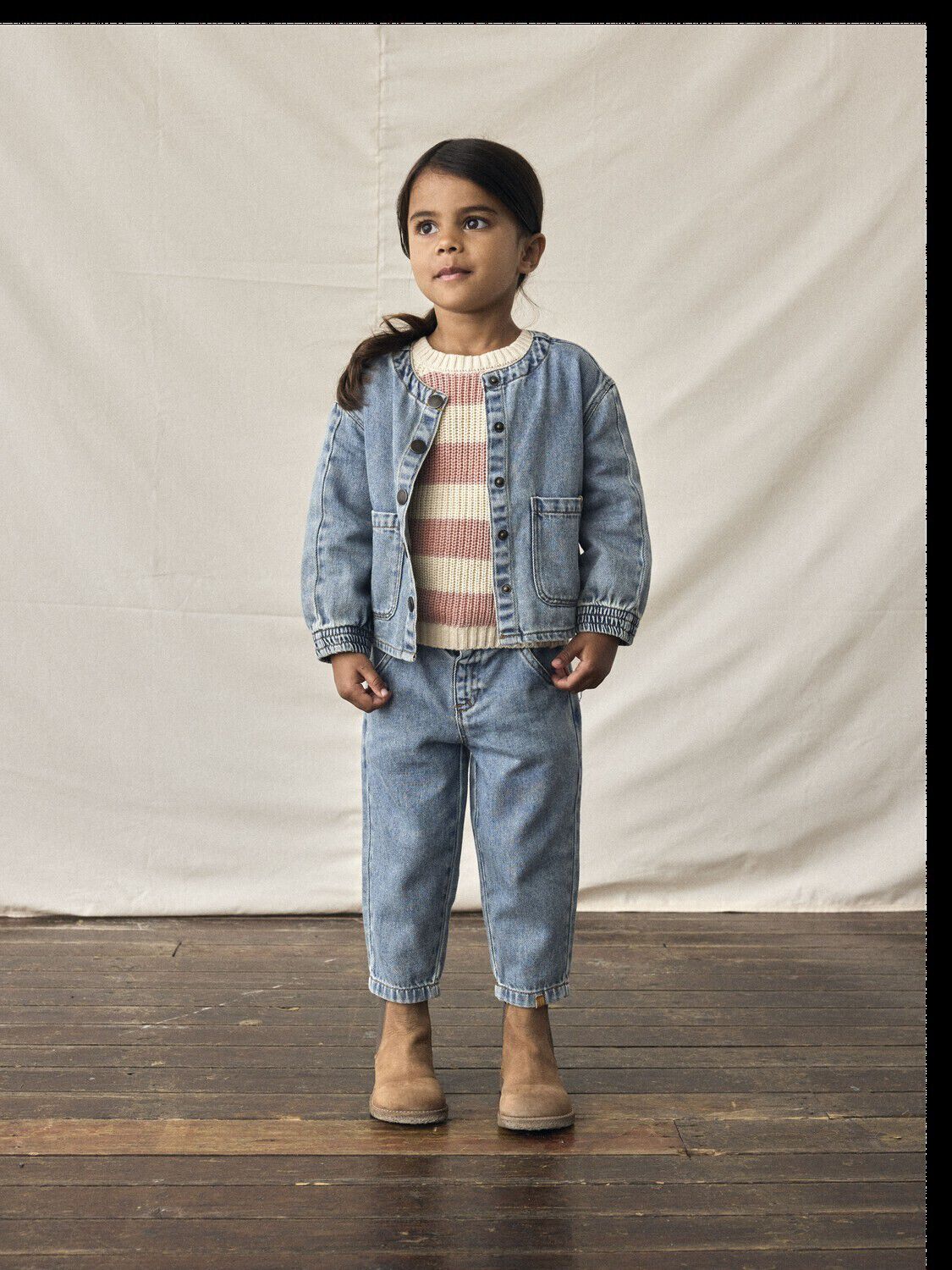 LIL' ATELIER Pull NMFEMLEN LS KNIT STRIPE LIL Rose clair - large