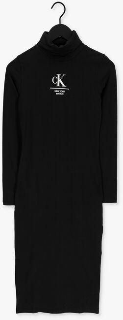 Zwarte CALVIN KLEIN Midi jurk CK LABEL ROLL NECK LONG DRESS5 - large