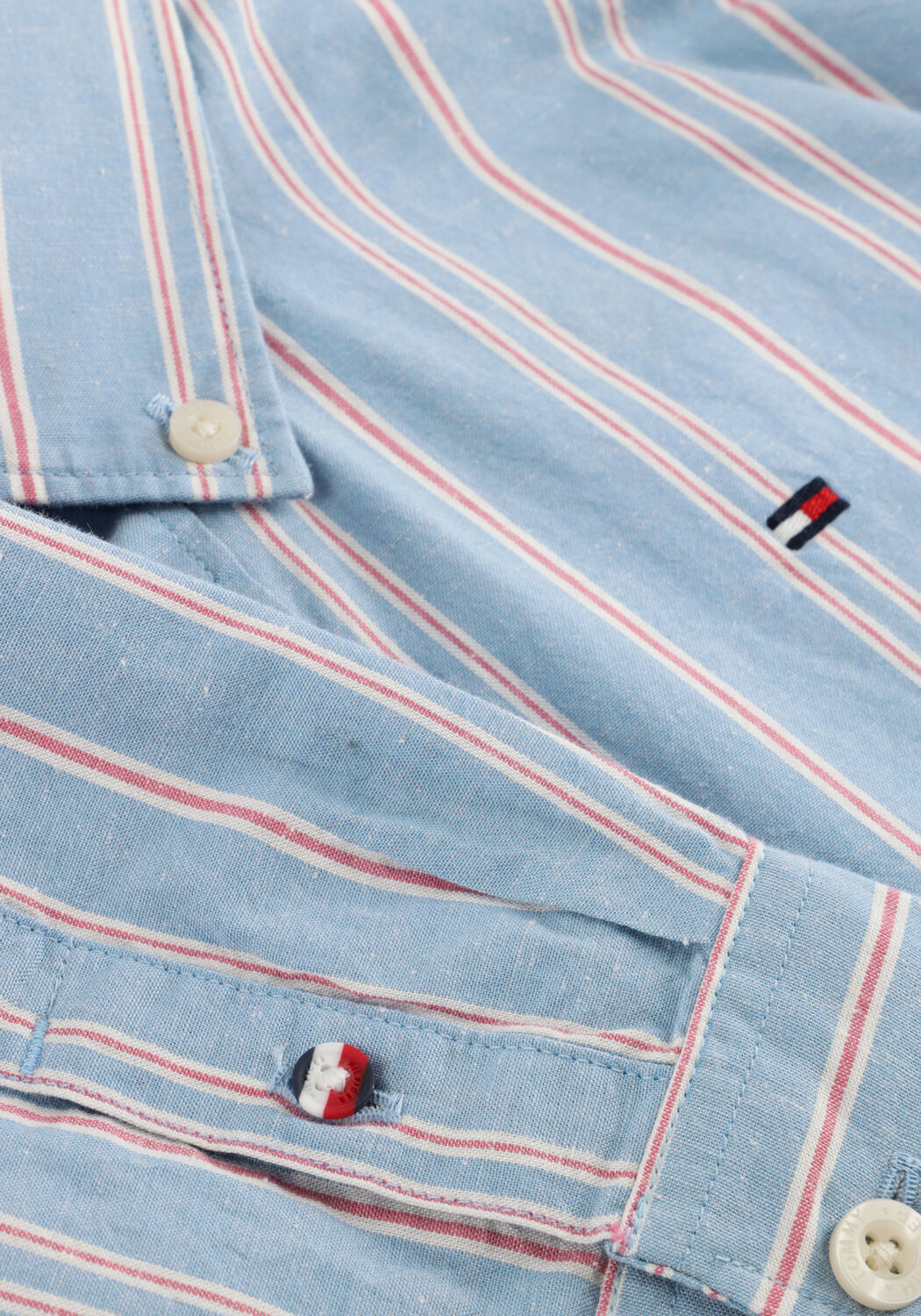 Lichtblauwe TOMMY HILFIGER Klassieke hemden STRIPE SHIRT - large