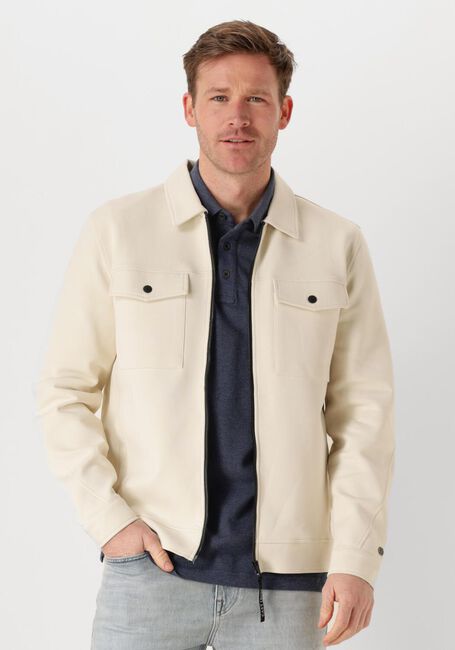Beige CAST IRON Jack ZIP JACKET INTERLOCK SWEAT - large