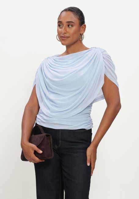 NEO NOIR Haut COTTUNA DRAPY MESH TOP Bleu clair - large