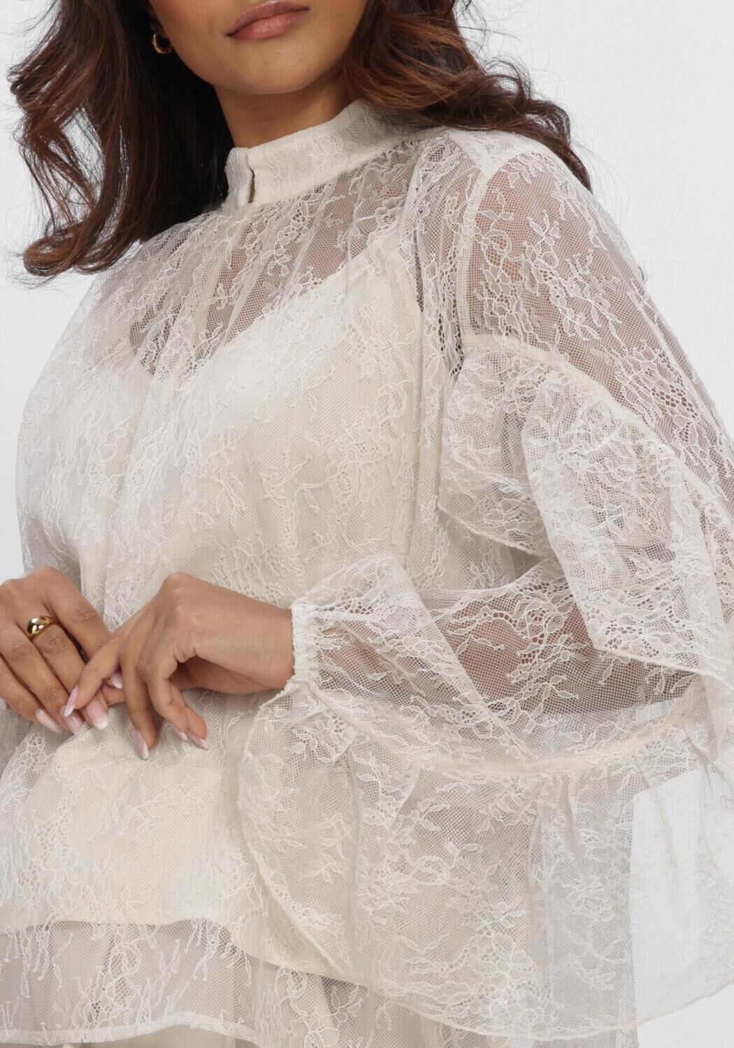 Beige SECOND FEMALE  SYBELL LACE BLOUSE - large