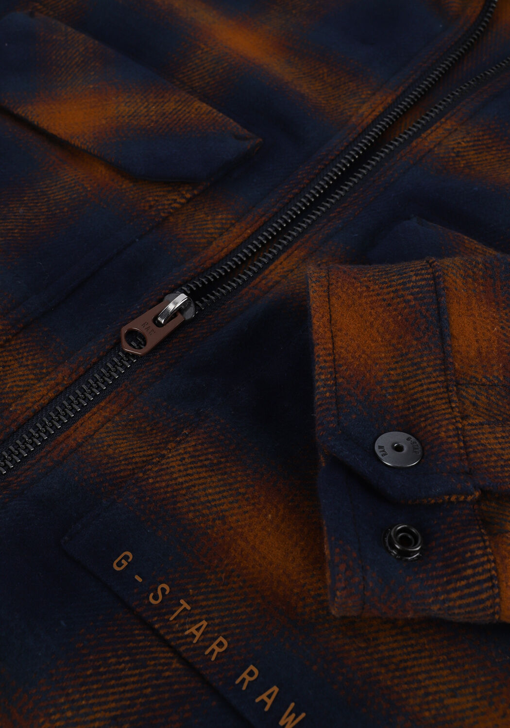 Donkerblauwe G-STAR RAW Overshirt CHECK ZIP REG OVERSHIRT - large