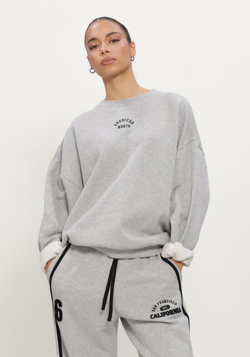 Grijze PENN & INK Sweater SWEATER PRINT - large