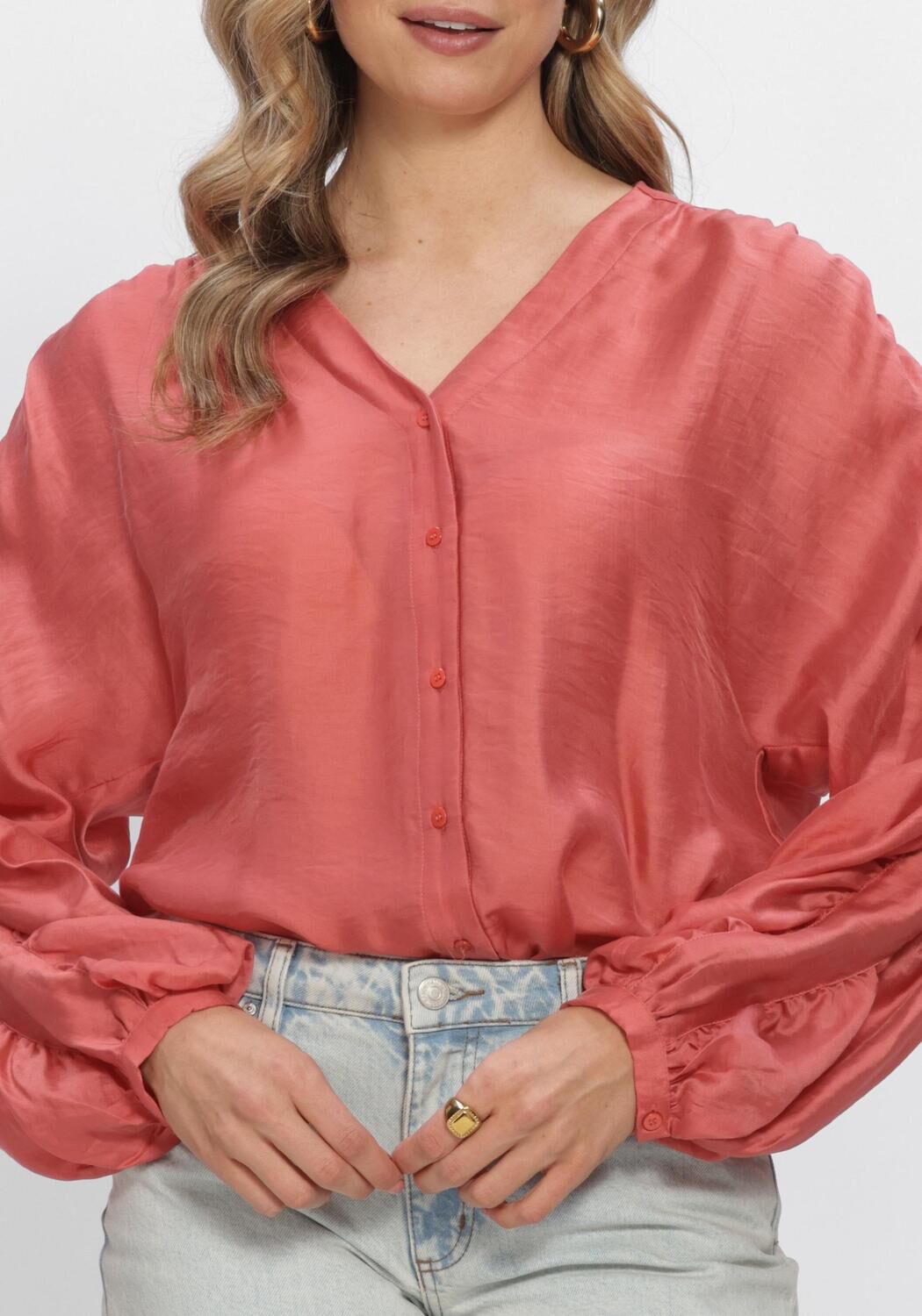 Lichtroze MSCH COPENHAGEN  MSCHRAMONA RIKKELIA VOLUME SHIRT - large
