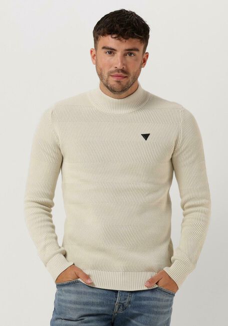 PUREWHITE Pull JAQUARD MOCKNECK WITH TRIANGLE BADGE ON CHEST Blanc - large