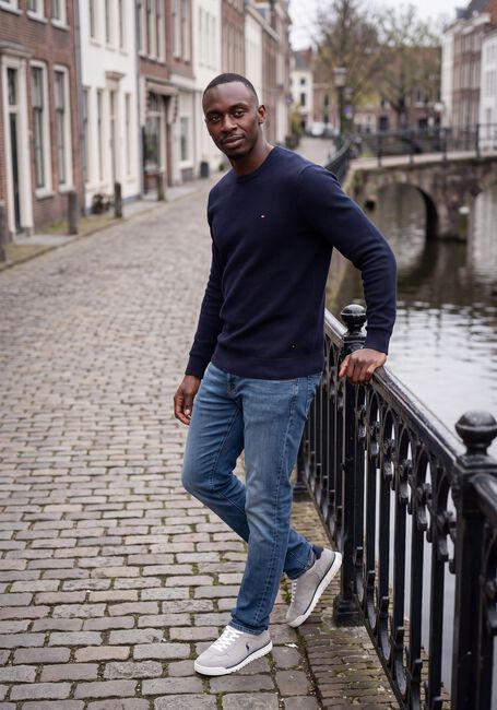 TOMMY HILFIGER Pull ESSENTIAL STRUCTURE CREW NECK Bleu fonc&eacute; - large