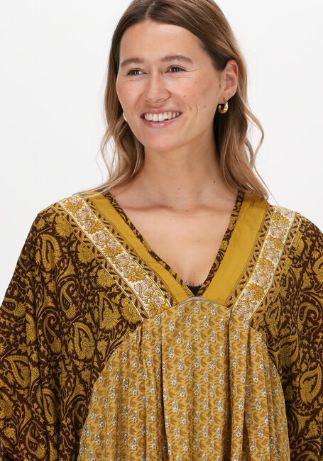 Gele SISSEL EDELBO Maxi jurk MADONNA MIX CAFTAN - large