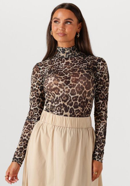 NOTRE-V T-shirt NV-GINNY LEO MESH TOP en marron - large
