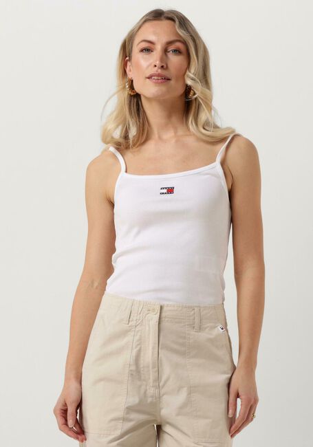 TOMMY JEANS Haut TJW BADGE RIB STRAP TOP en blanc - large