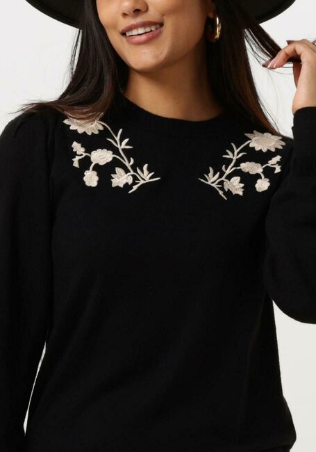 Zwarte OBJECT Mini jurk OBJTHESS L/S KNIT EMBROIDERY DRESS E DIV - large