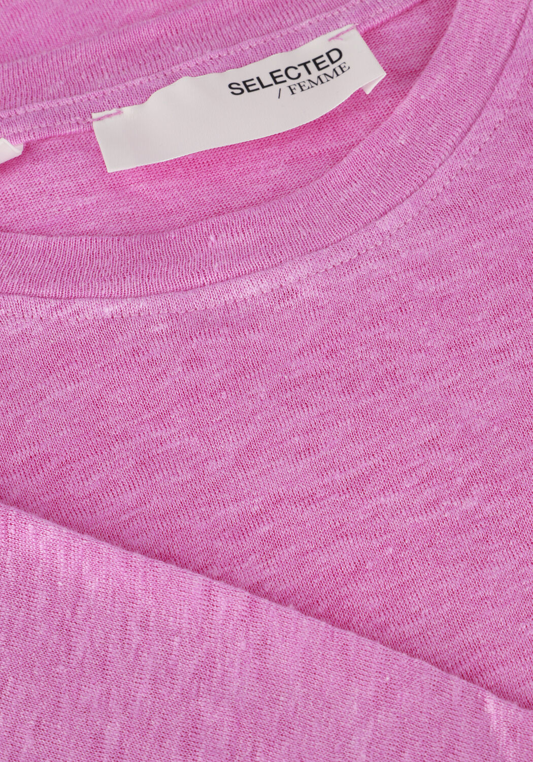 SELECTED WOMEN T-shirt SLFVILJA LINEN SS TEE en rose - large