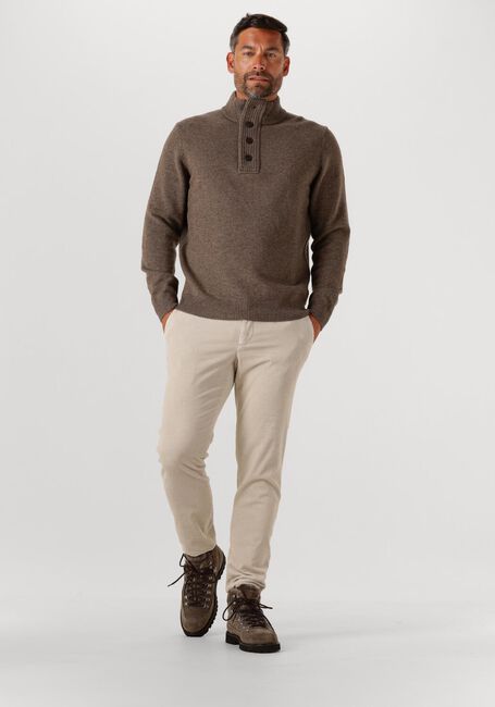 Bruine BARBOUR Trui ESSENTIAL PATCH HALF ZIP KNITTED JUMPER - large