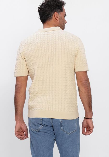 SELECTED MEN Polo SLHMATTIS SS KNIT NEW CABLE  POLO &Eacute;cru - large