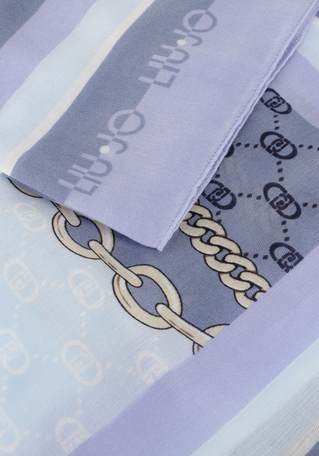 Lichtblauwe LIU JO Sjaal ECS FOULARD COLBLOCKCHAIN - large