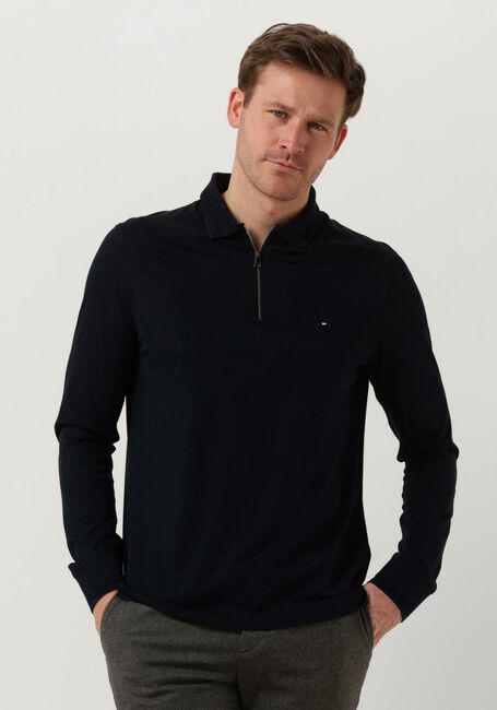 TOMMY HILFIGER Pull ZIP DRESS CASUAL SLIM LS POLO Bleu foncé - large