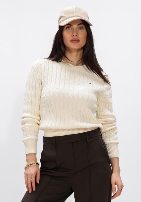 TOMMY HILFIGER Pull CO CABLE MID GG C-NK LS SWT Cr&egrave;me - large