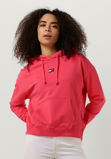 TOMMY JEANS Pull TJW XS BADGE HOODIE en rose - large