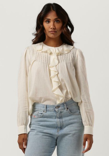 Gebroken wit SCOTCH & SODA  PIN-TUCK RUFFLED SEASONAL SHIRT - large
