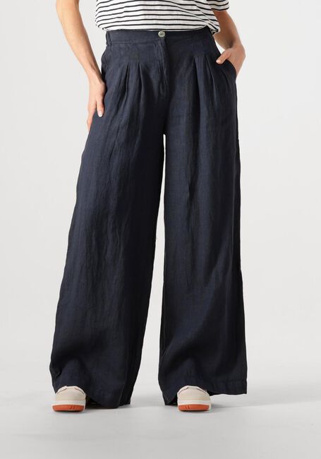 Donkerblauwe BY-BAR Wijde broek ELI LINNEN PANT - large