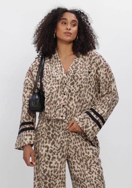 ALIX THE LABEL Jack LADIES WOVEN SPORTY ANIMAL JACKET en marron - large