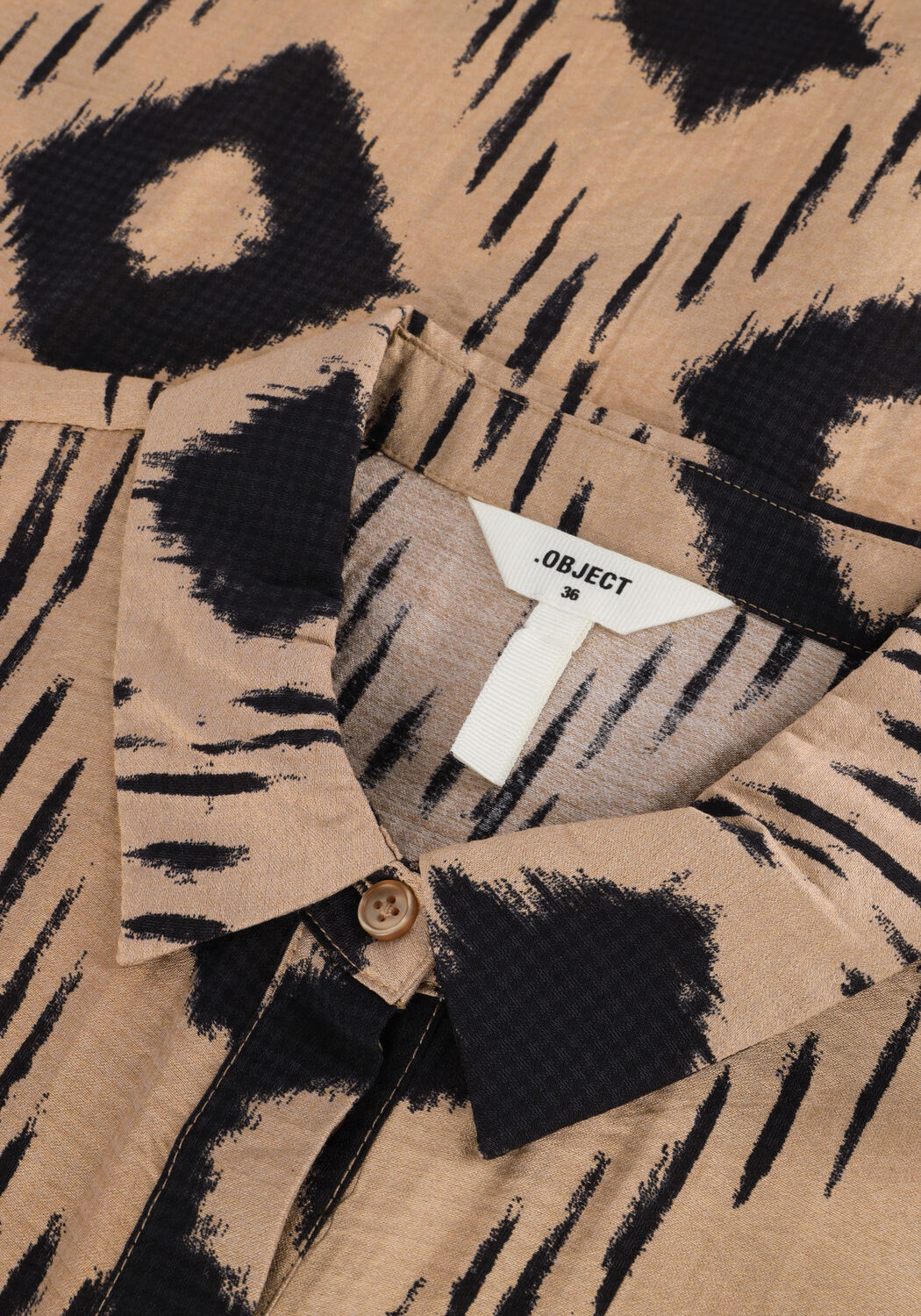 OBJECT Robe midi OBJBERRY S/S LONG DRESS en marron - large