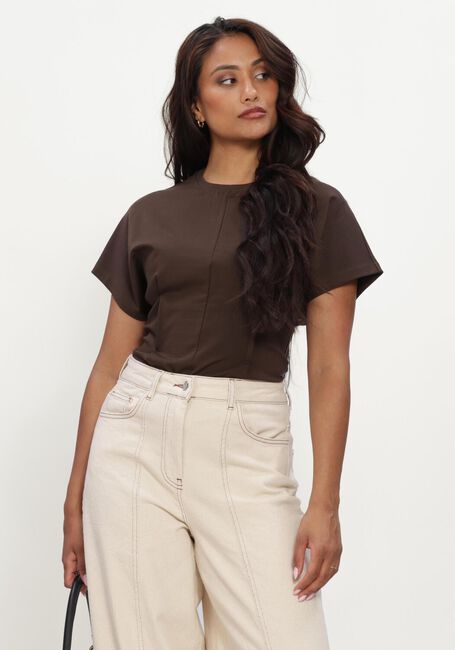 SELECTED WOMEN T-shirt SLWERA SS TOP en marron - large