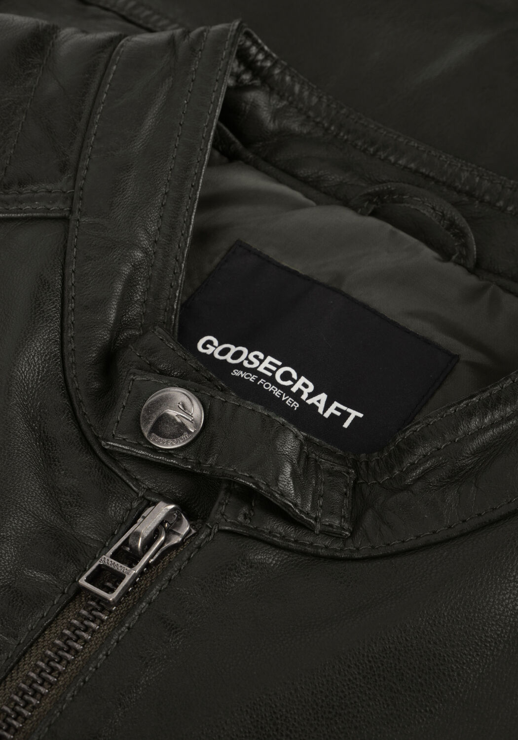 Donkergroene GOOSECRAFT Leren jas GC JACKET965 - large