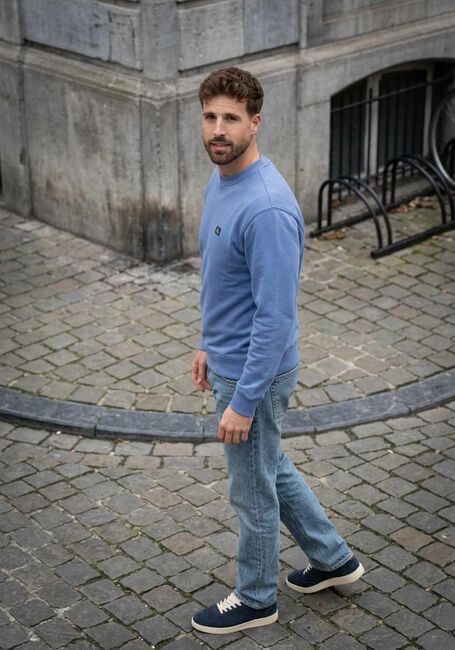 Blauwe CALVIN KLEIN Sweater LS EU BADGE 350TERRY CN SWTSHRT - large