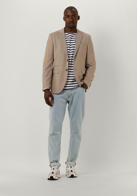 SELECTED MEN SLHBRIAC STRIPE LS O-NECK TEE Polos & T-Shirts en blanc - large