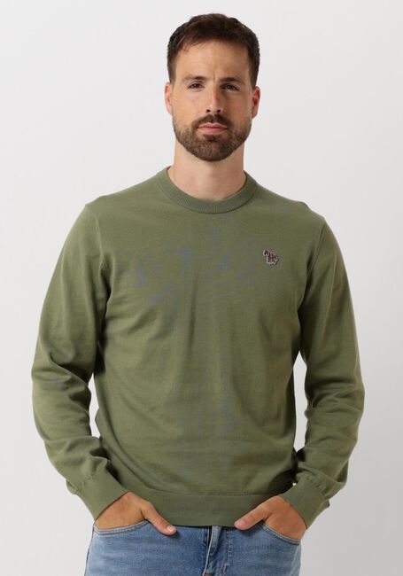 PS PAUL SMITH Pull MENS SWEATER CREW NECK ZEB BAD en vert - large