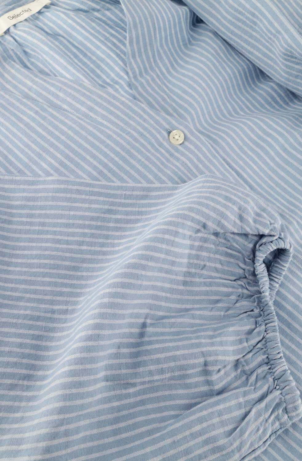 Lichtblauwe SELECTED WOMEN  SLFCLEO-ALBERTA LINEN BLEND SHIRT - large