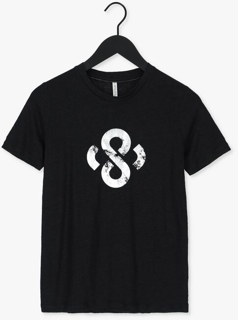 SUMMUM T-shirt TEE LOGO ARTWORK LINEN JERSEY en noir - large